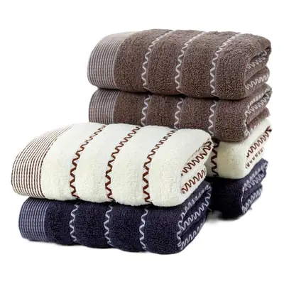 Towel Set Blue Striped Thick Cotton Face Towel