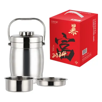 Stainless Steel Lunch Box with 2-Layer Insulation