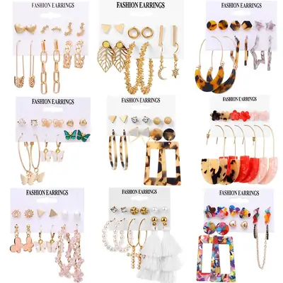 Cross-Border Earring Set with Pearl & Tassel Design