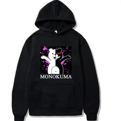Danganronpa Bear Fleece Hooded Sweatshirt Yellow
