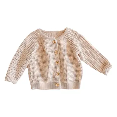 Baby Girl's Sweet Plain Pink Knit Coat