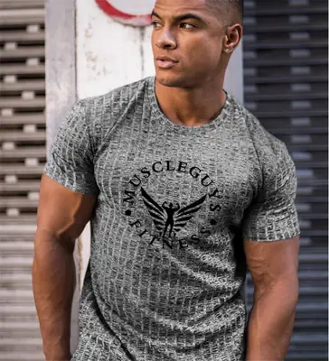 Men Black Muscle Gym Slim Fit T-Shirt
