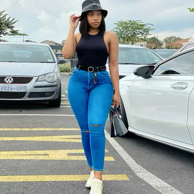 2021 Women Slim Fit Stretch Denim Pants Blue