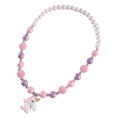 Pink Unicorn Necklace Bracelet Set for Girls