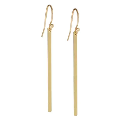 Long Straight Bar Stud Earrings for Women Gold Plated