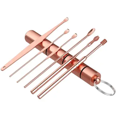 Stainless Steel 6-Piece Ear Scoop Set Gold