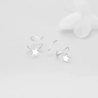 S925 Sterling Silver Star Earrings for Women