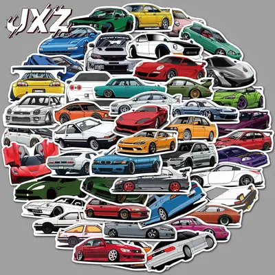 50 sheets car pattern graffiti graffiti stickers cartoon JDM car luggage skateboard guitar computer stickers