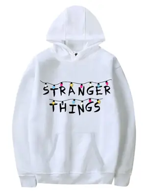 White Stranger Things Hoodie Men Cross Border Hot Sale