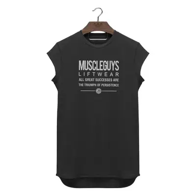 Men Slim Fit Cotton Gym T-Shirt White Muscle Print