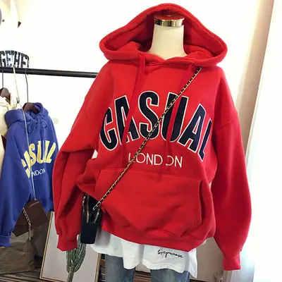 Women's Cream Velvet Hoodie with "CASIA" Print