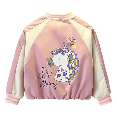 Girls Cartoon Jacket Pink White 3Yr Baseball Suit