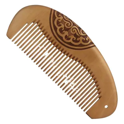 Peach Wood Double-Sided Hair Comb for Girls