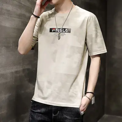Men White T-Shirt Large Casual Wear
