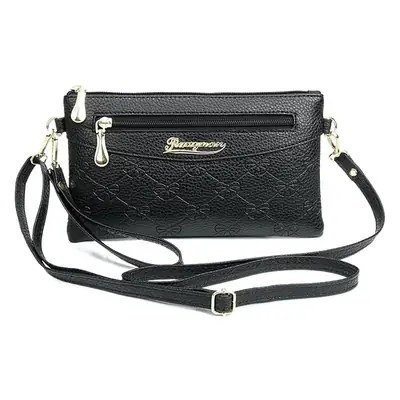 Black Embossed Crossbody Bag for Women