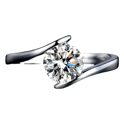 Factory direct 925 sterling silver ring female angel kiss moissanite simulation diamond ring torsion arm women's ring Live