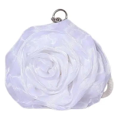 Three-Dimensional Satin Evening Bag Purple Gold Bridal Gift