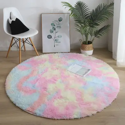 Nordic Ins Tie-Dye Gradient Round Yoga Mat Carpet