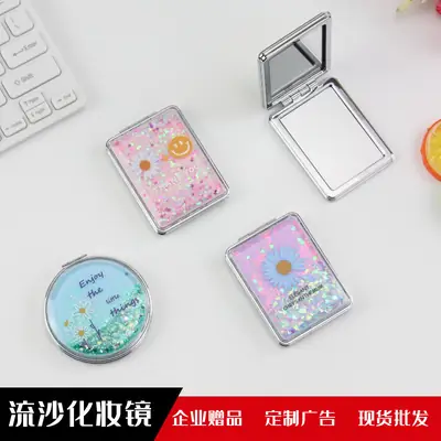 Portable Makeup Mirror Red Heart Cartoon Mirror