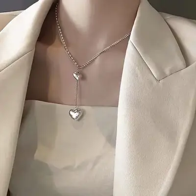 Titanium Heart Chain Necklace for Women