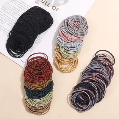 Korean Style Mixed Color Thin Elastic Hair Ties Wholesale