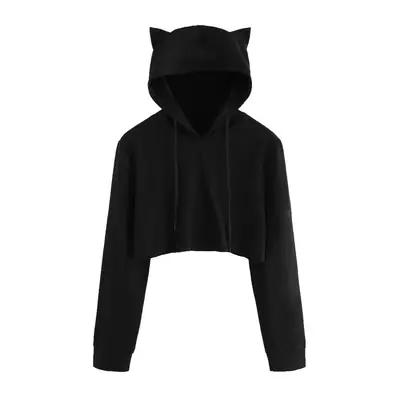 Black Cat Ears Hooded Vests Slim Fit