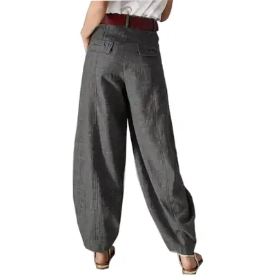 Women's Pure Color Wide Leg Pants High Waist Casual