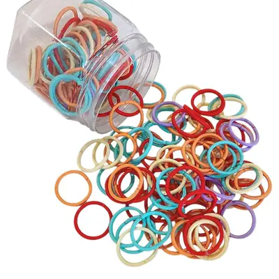 100pcs Rainbow Root Rubber Bands for Kids Hair Ties