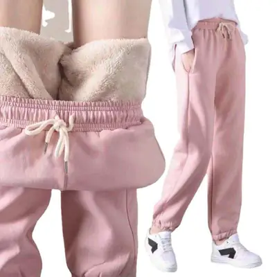 2021 Winter Velvet Cashmere Pants for Women Black