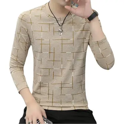 Spring Men Cotton Slim Fit Printed T-Shirt