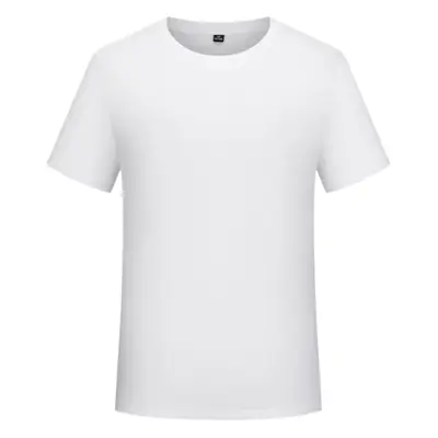 Men Pure Cotton Summer T-Shirt Blue Round Neck