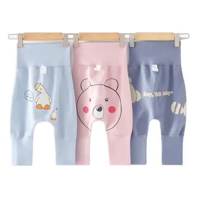 Pure Cotton Cartoon Baby Butt Pants White High Waist