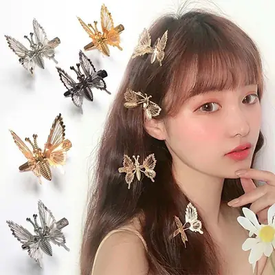 Super Immortal Moving Butterfly Hair Clips Red Edge