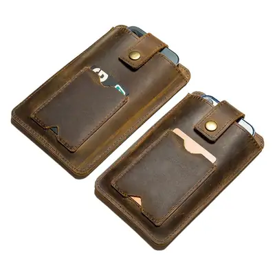 Cowhide Phone Bag with Buckle for iPhone 16