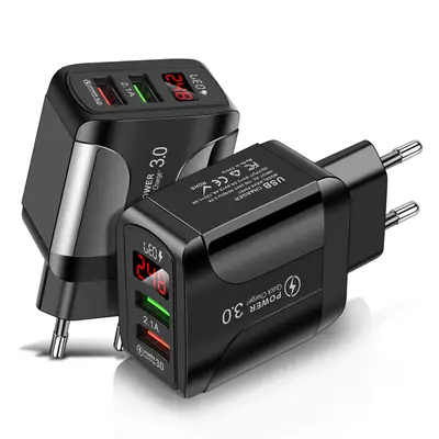 Dual USB Fast Charging Charger with Digital Display