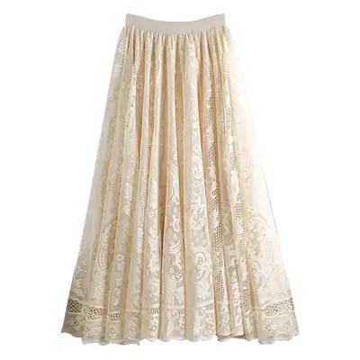 Autumn Lace Skirt Women High Waist Slimming