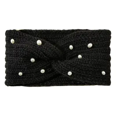 Knitted Yarn Cross Pearl Headband for Women