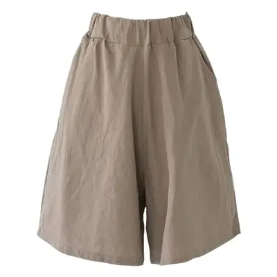Women Cotton Linen Cropped Shorts Plus Size Hot Summer