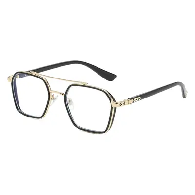 Qianai Anti-Blue Light Glasses Retro Double Bridge Pilot Flat Eye Frame