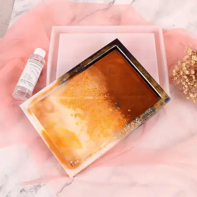 Crystal Drop Glue Mirror Tray Mold for DIY Jewelry