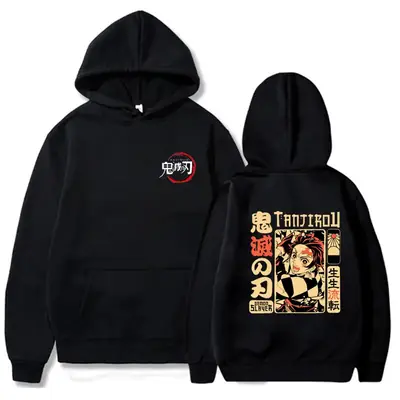 Cross-border Demon Slayer Hooded Sweatshirt Yellow