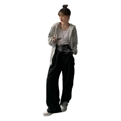 Women Hooded Sweatshirt Lazy Cardigan Jacket Set
