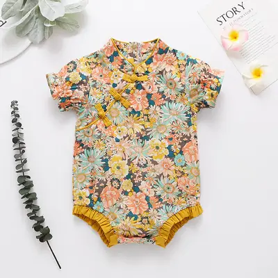 Baby Girls Floral Cheongsam Summer Dress