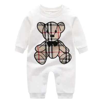 Cotton Baby Bear Embroidered Outfit White Long Sleeve