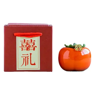 Small Persimmon Tea Jar Hand Gift Wedding Gift Box