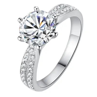 Large Zircon Ring for Women Adjustable Kuaishou