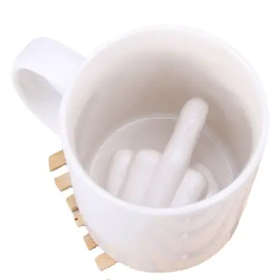 Ceramic Mug Fake Mug Middle Finger Spoof Mug