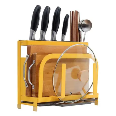 Wall-Mounted Stainless Steel Knife Holder with Glass Pot Lid
