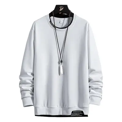 Men's White Korean Style Pullover Sweater
