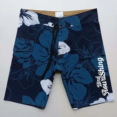 Men's Blue Floral Graphic Shorts Casual Swimwear